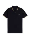 Fred Perry Polo Shirt With Contrast Trim And Collar In Black