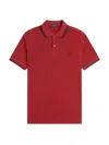 Fred Perry Classic Polo Shirt With Logo Embroidery In Red