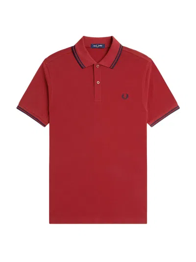 Fred Perry Classic Polo Shirt With Logo Embroidery In Red
