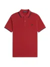 Fred Perry Classic Polo Shirt With Logo Embroidery In Red