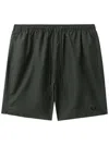 Fred Perry Elastic Waistband Swim Shorts With Back Pocket In Green