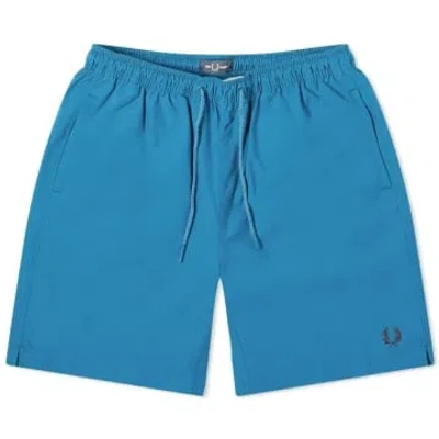 Fred Perry Classic Swin Shorts Runway Ocean In Blue