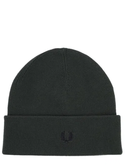 Fred Perry Classic Wool Blend Hat In Green