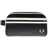 Fred Perry Coated Polyester Wash Bag Navy In Black