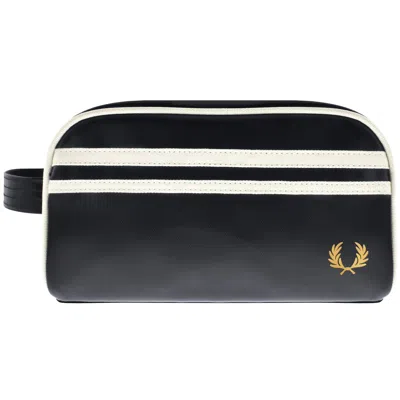 Fred Perry Coated Polyester Wash Bag Navy In Blue