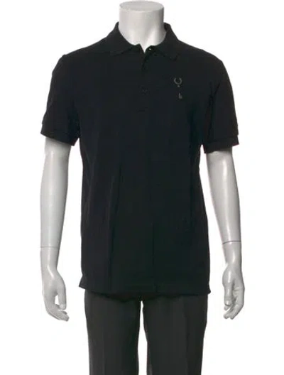 Pre-owned Fred Perry Collar Short Sleeve Polo Shirt In Black