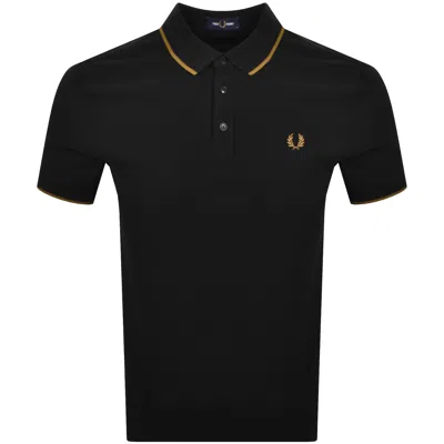 Fred Perry Collar Stand Polo T Shirt Black