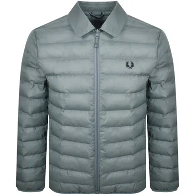 Fred Perry Collared Insulated Jacket Blue In Green