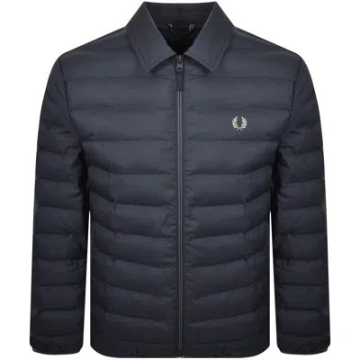 Fred Perry Collared Insulated Jacket Dark Airforce In Blue