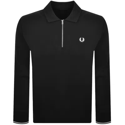 Fred Perry Collared Sweatshirt Black