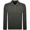 Fred Perry Collared Sweatshirt Green In Green