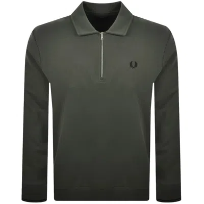 Fred Perry Collared Sweatshirt Green