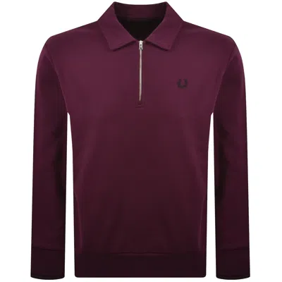 Fred Perry Collared Sweatshirt Purple