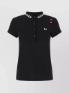 FRED PERRY CONTRAST COLLAR RIBBED T-SHIRT WITH SHORT SLEEVES