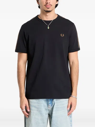 Fred Perry Contrast Tape Ringer T-shirt In Black