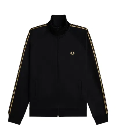 Fred Perry Contrast Tape Track Jacket In Black