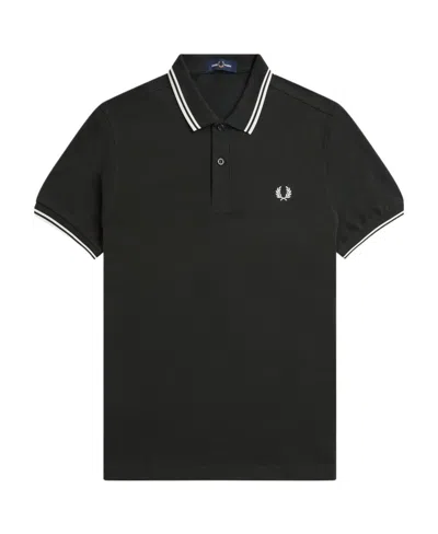 Fred Perry Contrast-trim Cotton Polo Shirt In Black