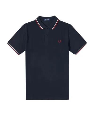 Fred Perry Contrast-trim Cotton Polo Shirt In Black