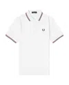Fred Perry Mens Twin Tipped Signature Polo Shirt Nos In White