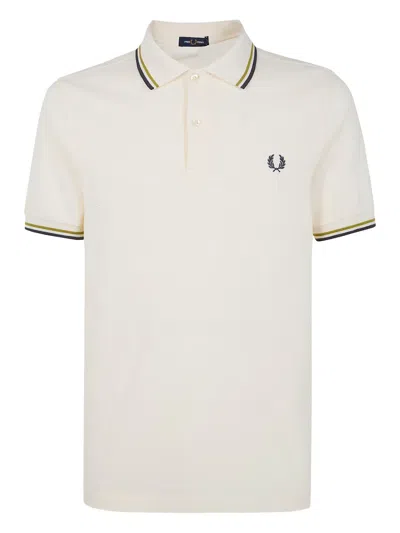 Fred Perry Contrast-trim Polo Shirt In White