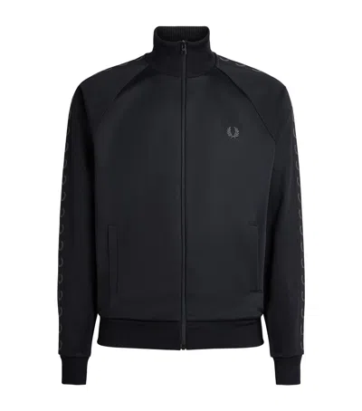 Fred Perry Contrast-tape Track Jacket In Black