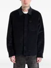 Fred Perry Zip Through Overshirt Black In Blue