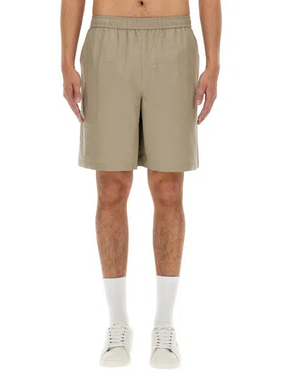 Fred Perry Cotton Bermuda Shorts In Neutral