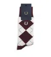 Fred Perry Cotton-blend Argyle Socks In Multi