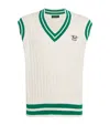 Fred Perry Cotton-blend Cable-knit Sweater Vest In Beige
