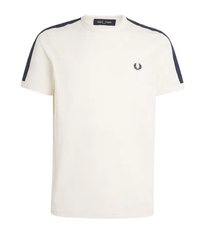 Fred Perry Cotton Contrast-tape Ringer T-shirt In Neutrals