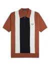 Fred Perry Cotton Jersey Pole With Striped Motif In Orange