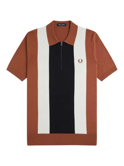 FRED PERRY COTTON JERSEY POLE WITH STRIPED MOTIF