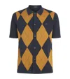 Fred Perry Argyle-pattern Button-up Sweater In Multi
