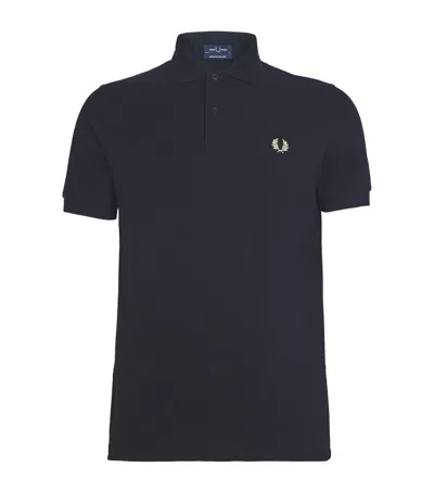 Fred Perry Cotton Logo Polo Shirt In Black