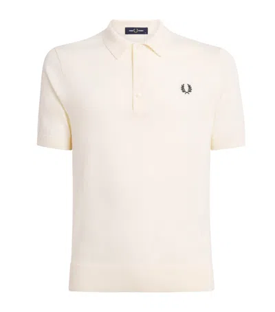 Fred Perry Cotton Logo Polo Shirt In White