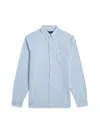 Fred Perry Cotton Oxford Shirt In Baby Blue