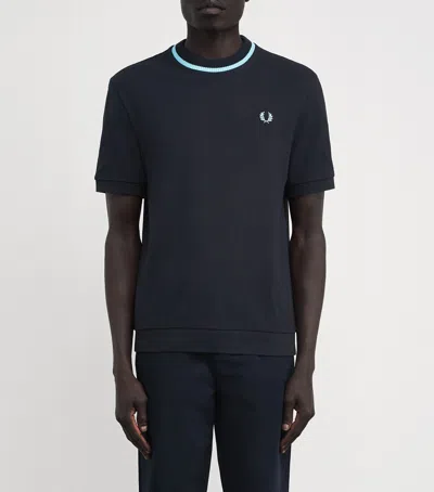 Fred Perry Cotton Piqué Knitted T-shirt