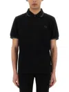 Fred Perry Cotton Pique Polo Shirt With Double Stripe