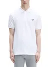 Fred Perry Mens Plain Signature Polo Shirt Nos In White