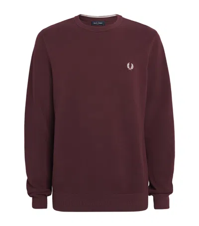 FRED PERRY COTTON PIQUÉ STITCH SWEATSHIRT