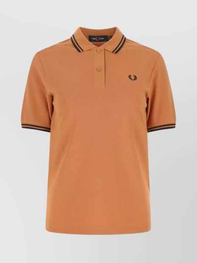 Fred Perry Cotton Piquet Crew-neck Polo In Brown