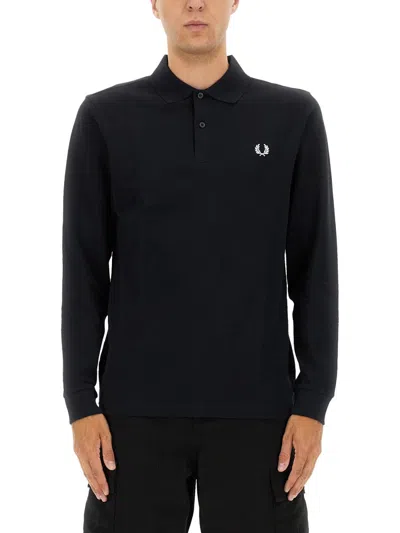 Fred Perry Cotton Polo In Black