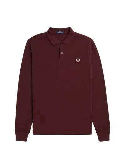 Fred Perry Cotton Polo In Burgundy