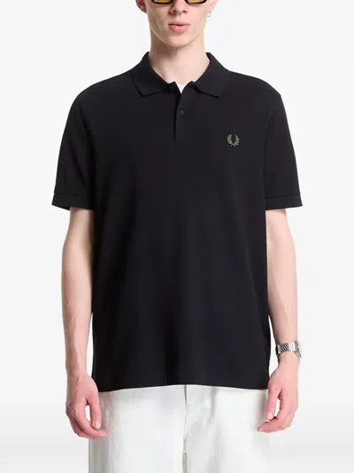 Fred Perry Cotton Polo Shirt In Black