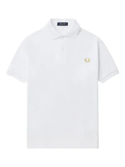 Fred Perry Cotton Polo Shirt In White