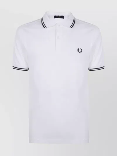 Fred Perry Cotton Polo Shirt In White