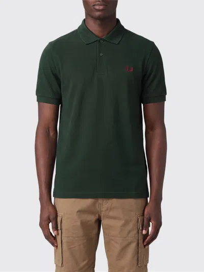 Fred Perry Cotton Polo Shirt With Logo In Green
