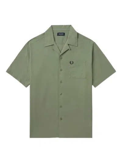 Fred Perry Cotton Shirt In Green