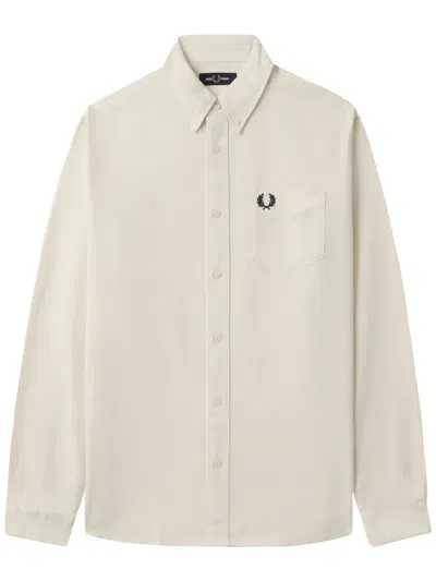 Fred Perry Cotton Shirt In Neutrals
