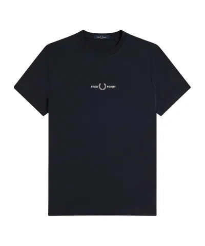 Fred Perry Cotton Shortsleeve Tshirt In Black